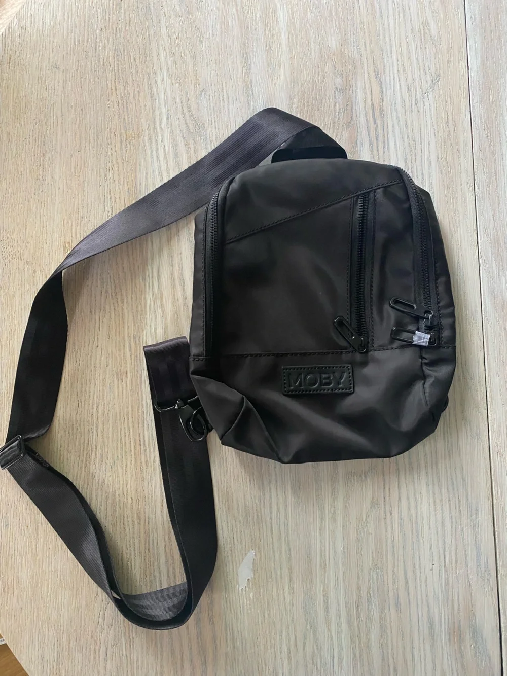 MOBY Black Women's Baby Bag with Multiple Zip Compartments